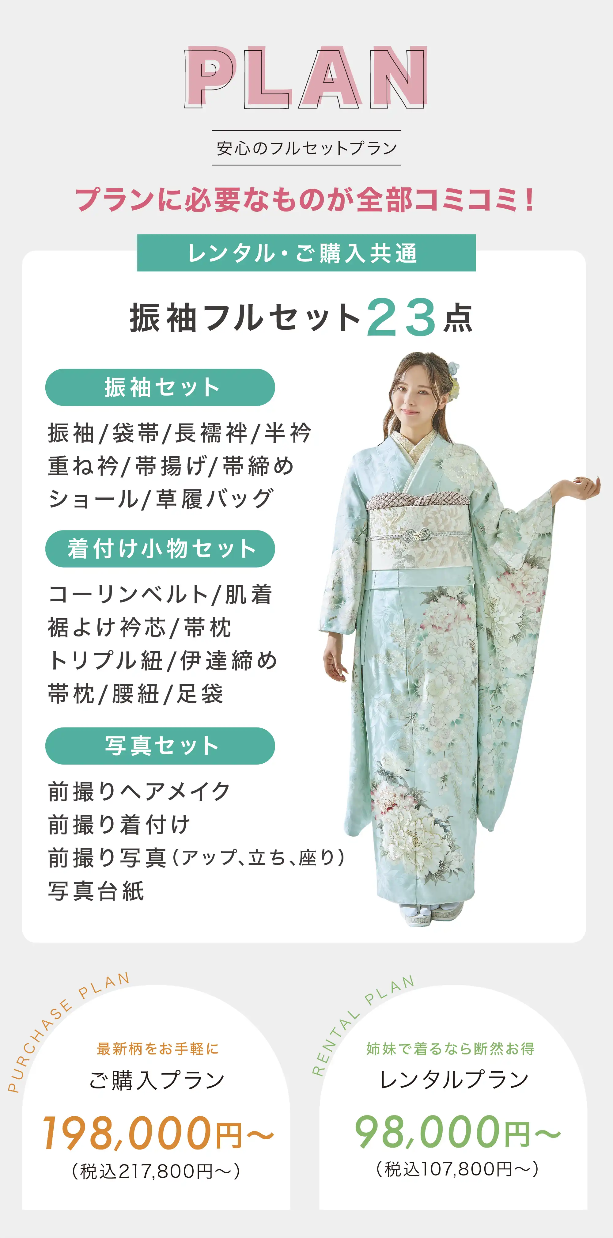 PLAN 安心のフルセットプラン プランに必要なものが全部コミコミ！ 
