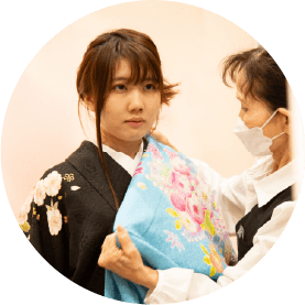 成人式前撮りの着付け・お仕度